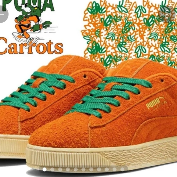 Puma X Carrots Collab Orange Cream Suede Sneakers Mens 10 - Picture 1 of 11